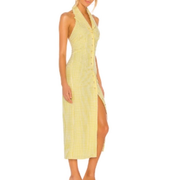 NWT Song of Style Celia yellow gingham maxi dress - Picture 4 of 13